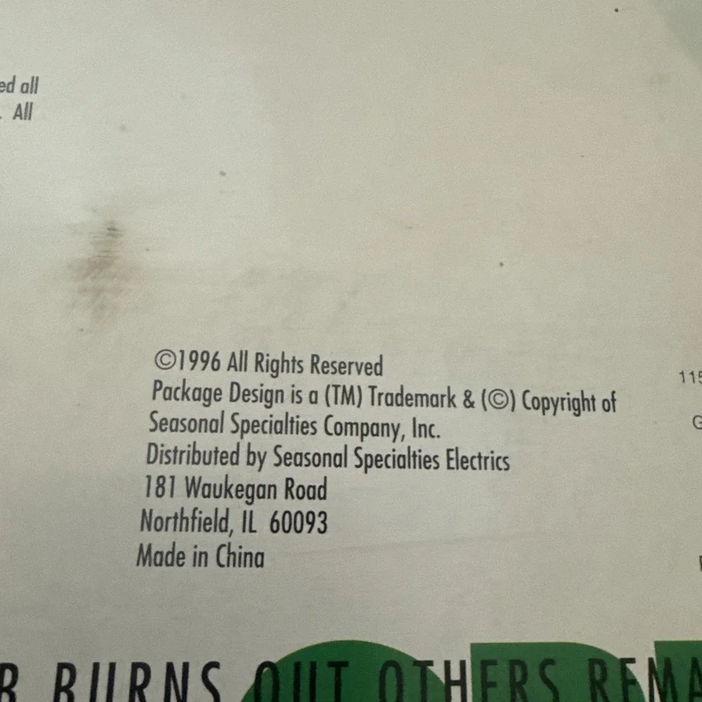 Seasonal Specialties 25 Green CERAMIC OUTDOOR Christmas Light Sets 1996 (2)